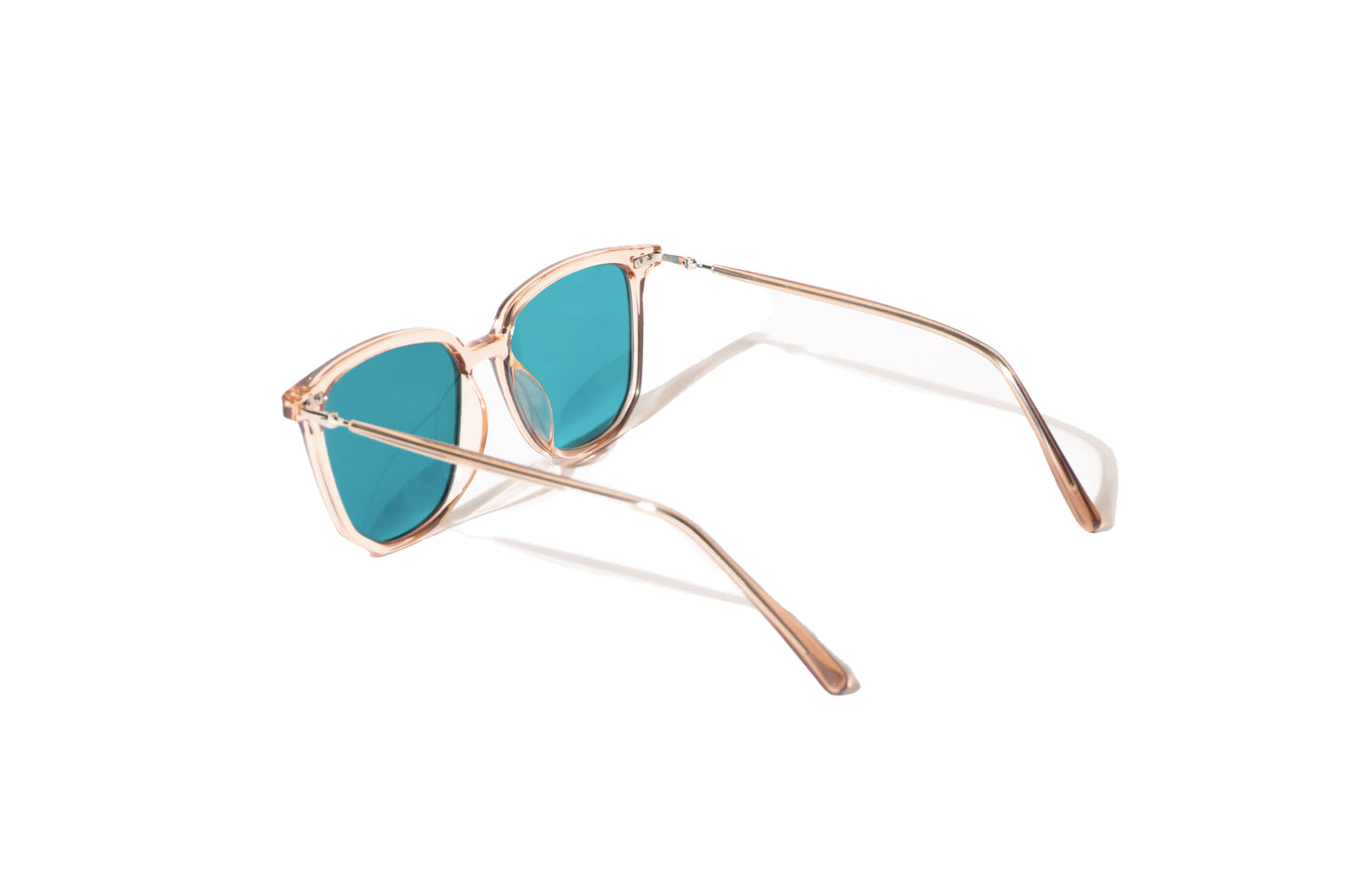 Lentes de sol Wayfarer Color Azul Verde con Durazno
