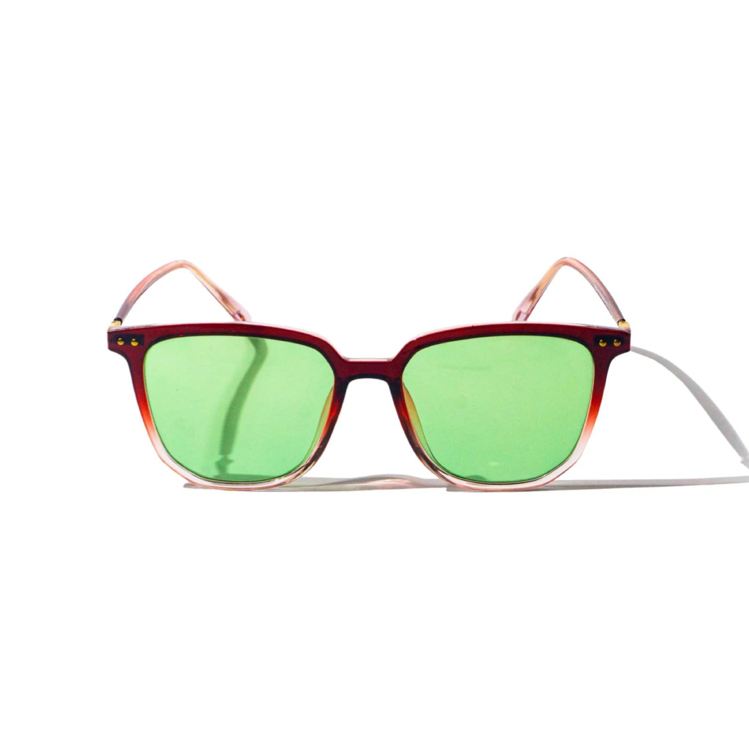 Wayfarer color vino degradado con verde lentes de sol Binoqular Store