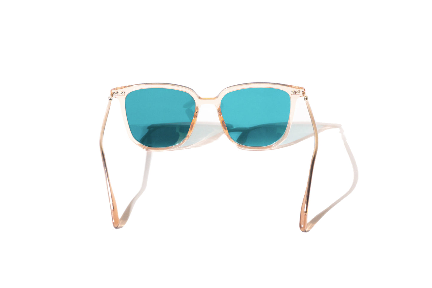 Lentes de sol Wayfarer Color Azul Verde con Durazno