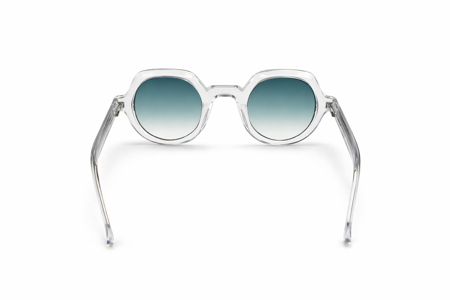 Crystal Acetate Frame with Hand-Tinted CR-39 Green Gradient Lenses