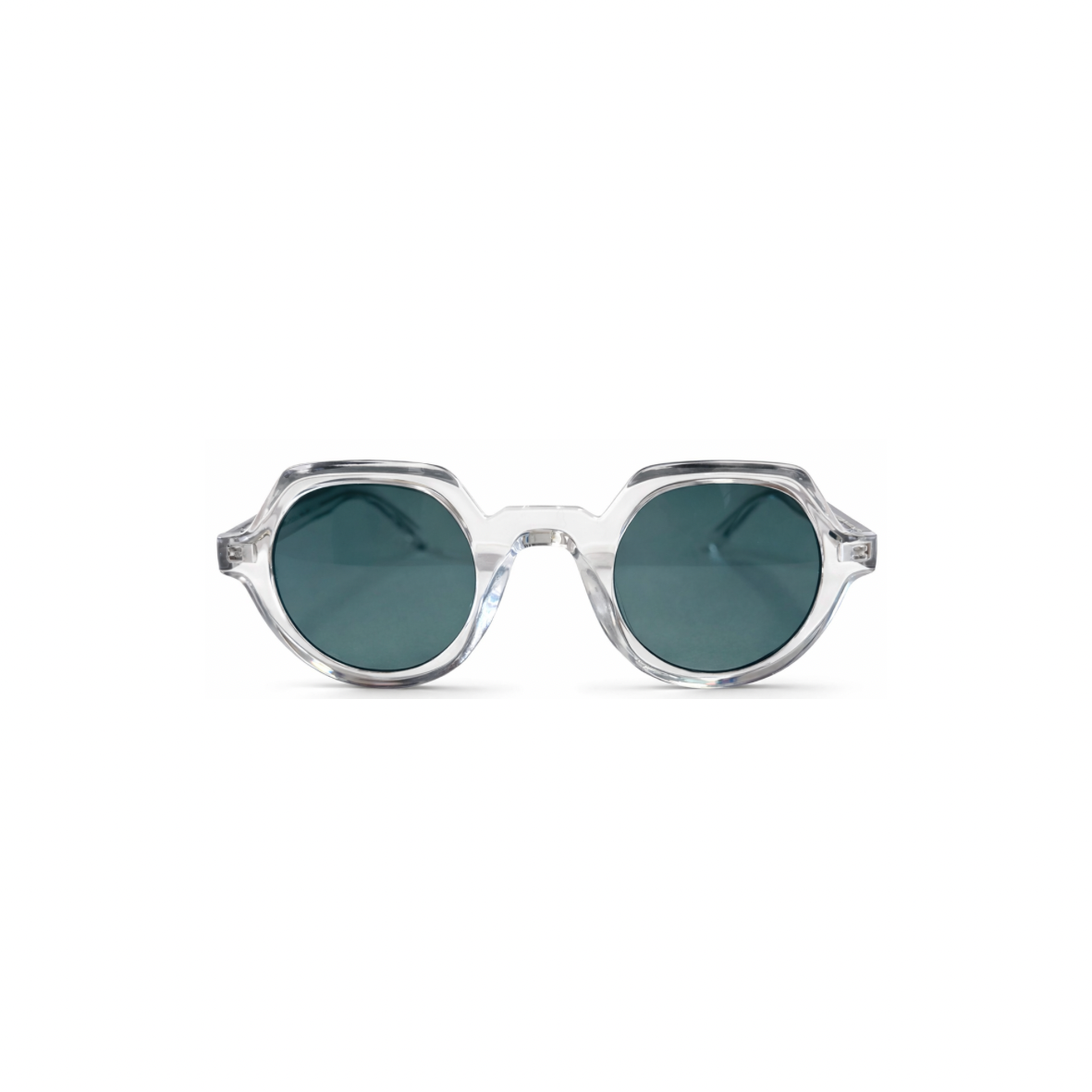 Crystal Acetate Frame with Hand-Tinted CR-39 Green Gradient Lenses
