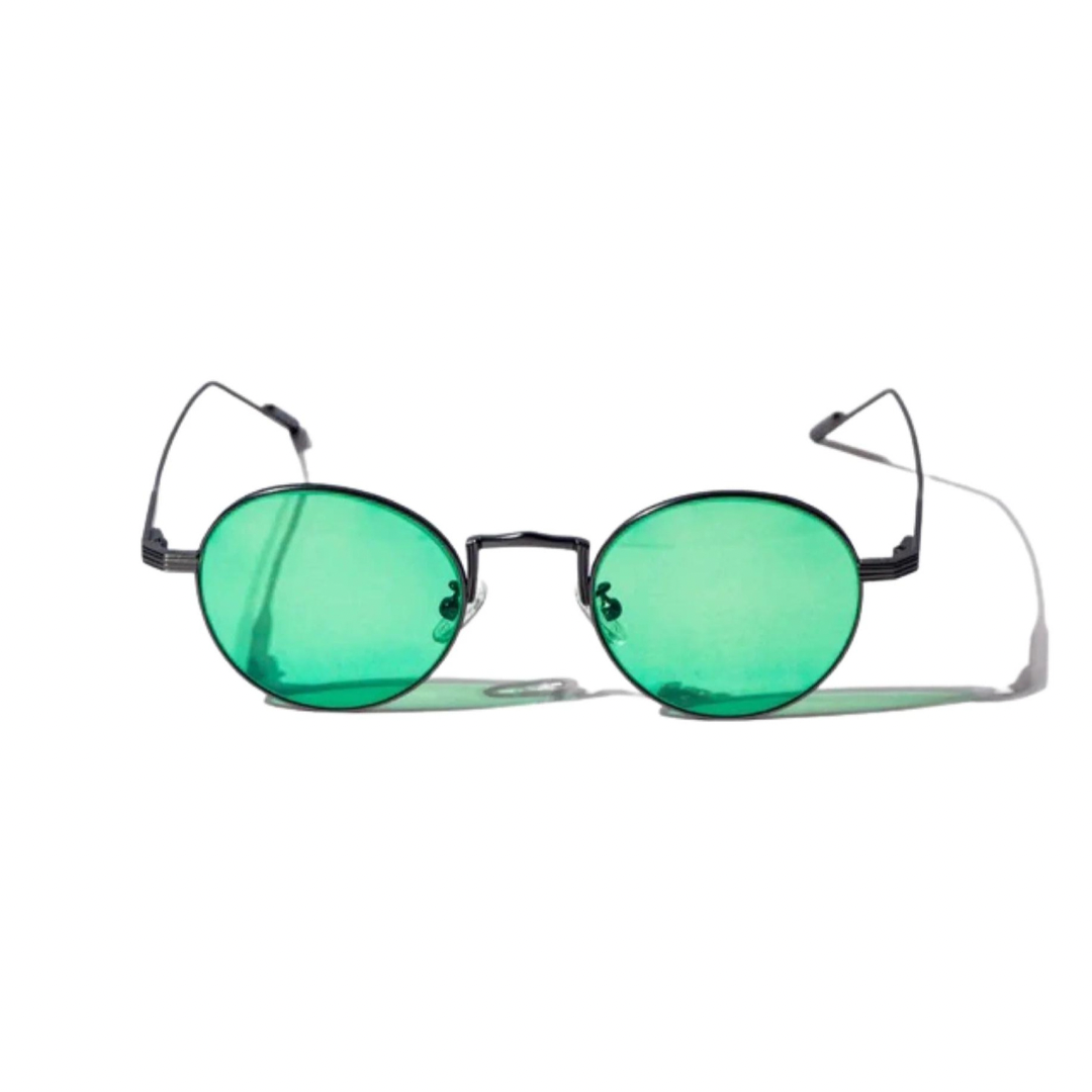 Round Green with Grey Sunglasses