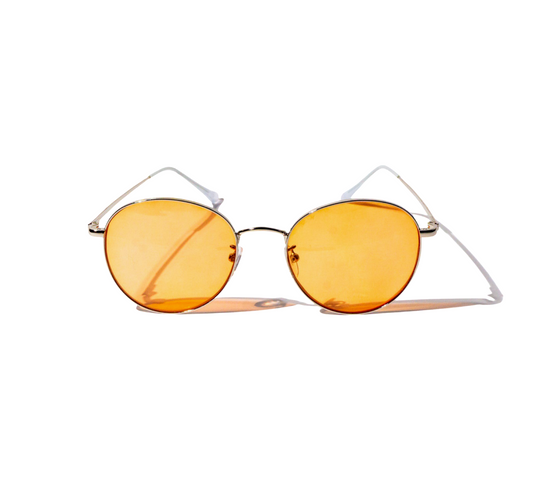 Round Orange Oversized Sunglasses - Lentes de sol naranjas