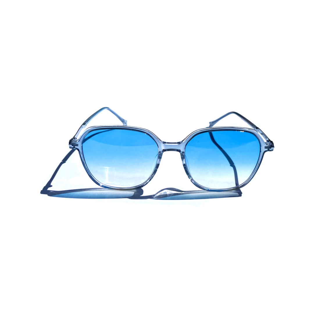 Translucent Blue: Lentes de Sol Azul Degradado para Hombre y Mujer - Blue Sunglasses